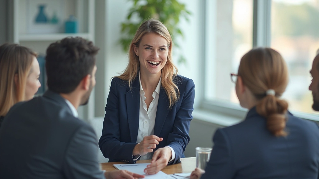 Профессиональная деловая встреча с обсуждением и взаимодействием