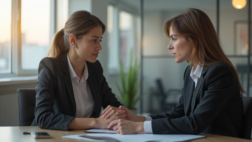 Два профессионала ведут переговоры в офисной среде