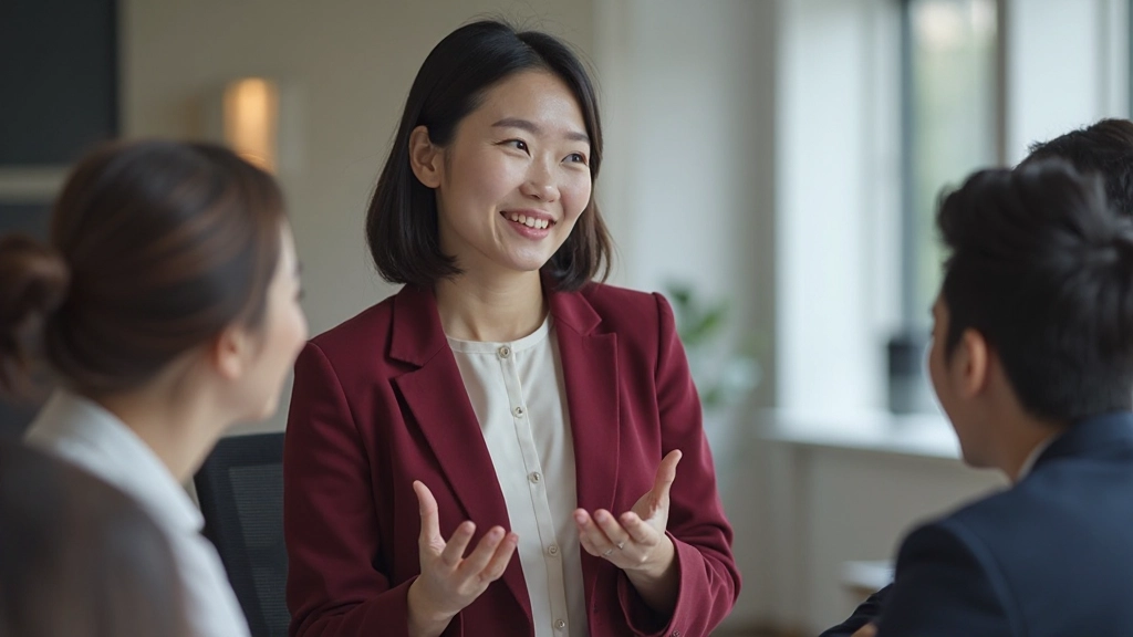 Профессиональная женщина проводит презентацию перед командой