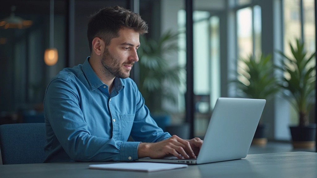 Профессионал работает с цифровыми инструментами и облачными приложениями