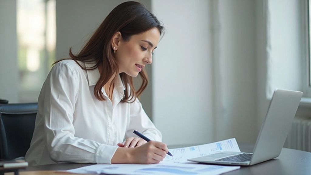 Профессионал анализирует данные на рабочем столе с графиками и документами